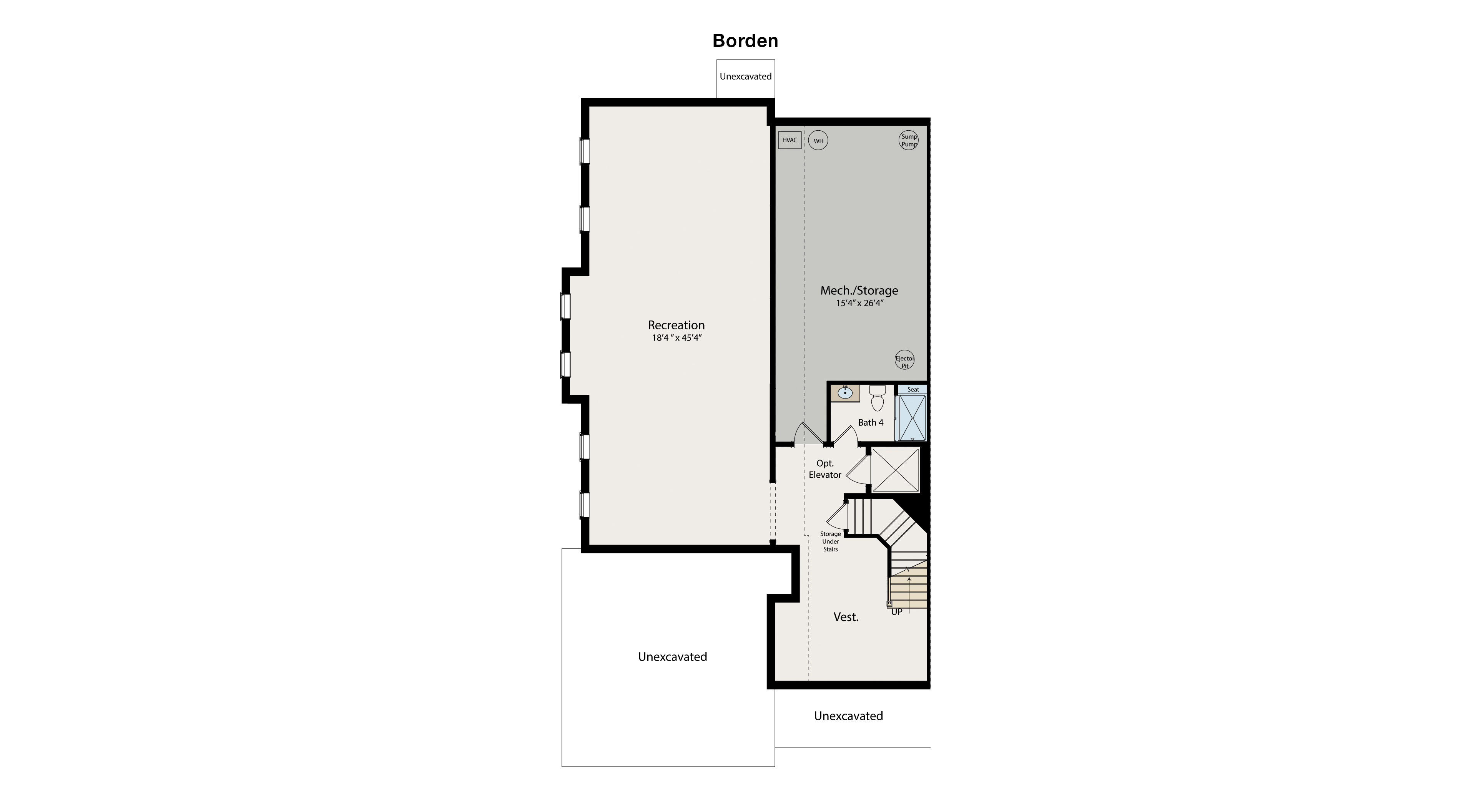 Bingham Park Unit B alternate basement floorplan